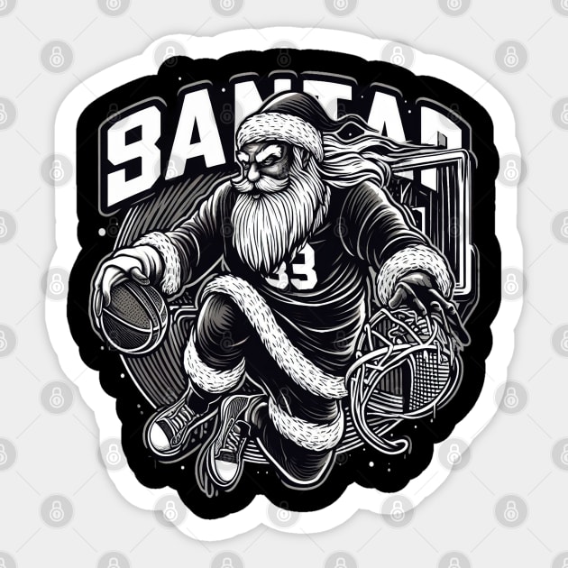 Santa Slam Dunk Merry Christmas Gift Sticker by Customo